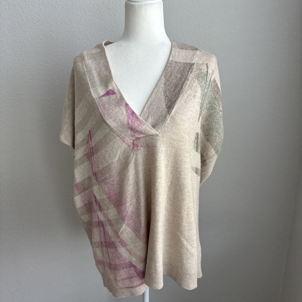 Anthropologie Moth Sweater XS Poncho Los Pocitas Oversized Cashmere Wool Blend